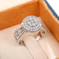 Round Halo Pave Crystals Ring