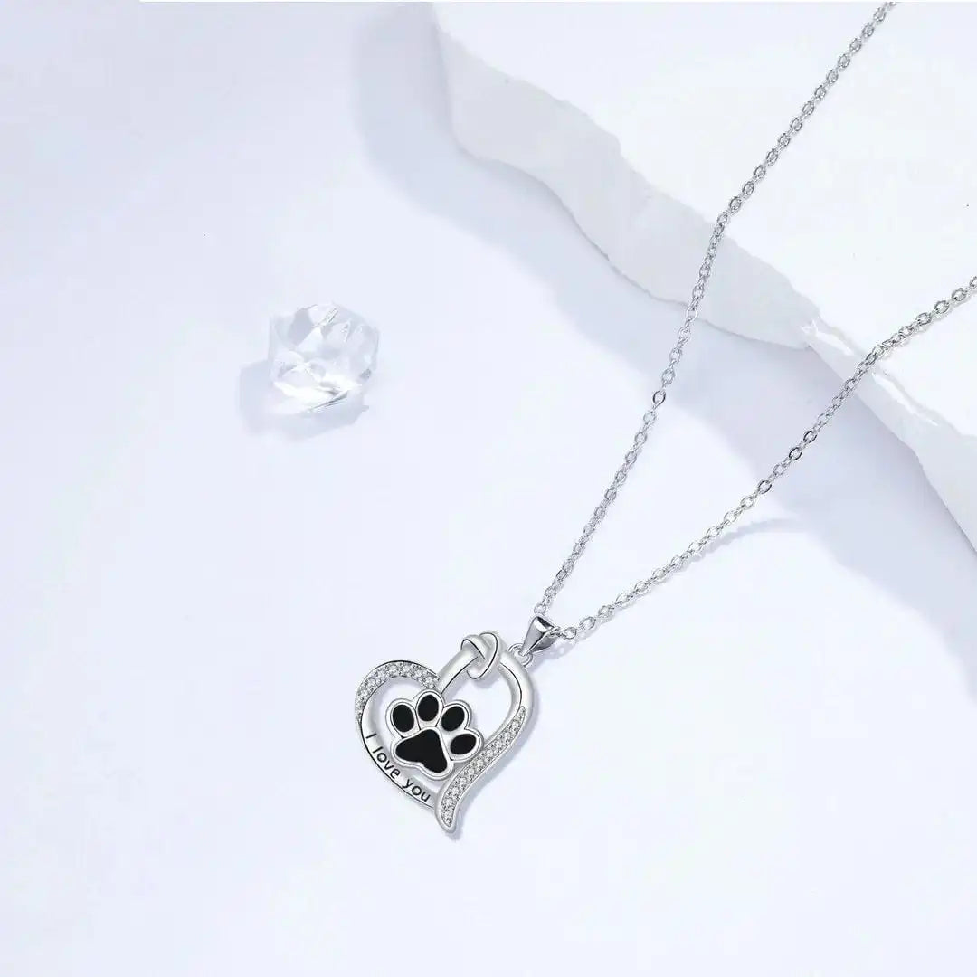 Heartfelt Paw Print Pendant Necklace