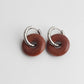 Stone Donut Hoop Earrings
