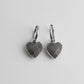 Heart Stone Hoop Earrings