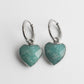 Heart Stone Hoop Earrings