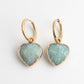 Heart Stone Hoop Earrings