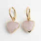 Heart Stone Hoop Earrings