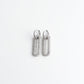 Pave Rectangle Link Hoop Earrings