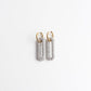 Pave Rectangle Link Hoop Earrings