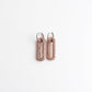 Pave Rectangle Link Hoop Earrings