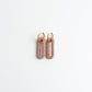 Pave Rectangle Link Hoop Earrings