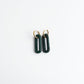 Pave Rectangle Link Hoop Earrings