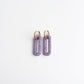 Pave Rectangle Link Hoop Earrings