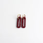 Pave Rectangle Link Hoop Earrings