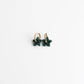 Toned Pave Star Hoop Earrings