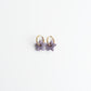 Toned Pave Star Hoop Earrings