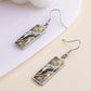 Sophisticated Marble Flow Rectangle Earrings