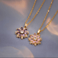 Gemstone Flower Charm Necklace