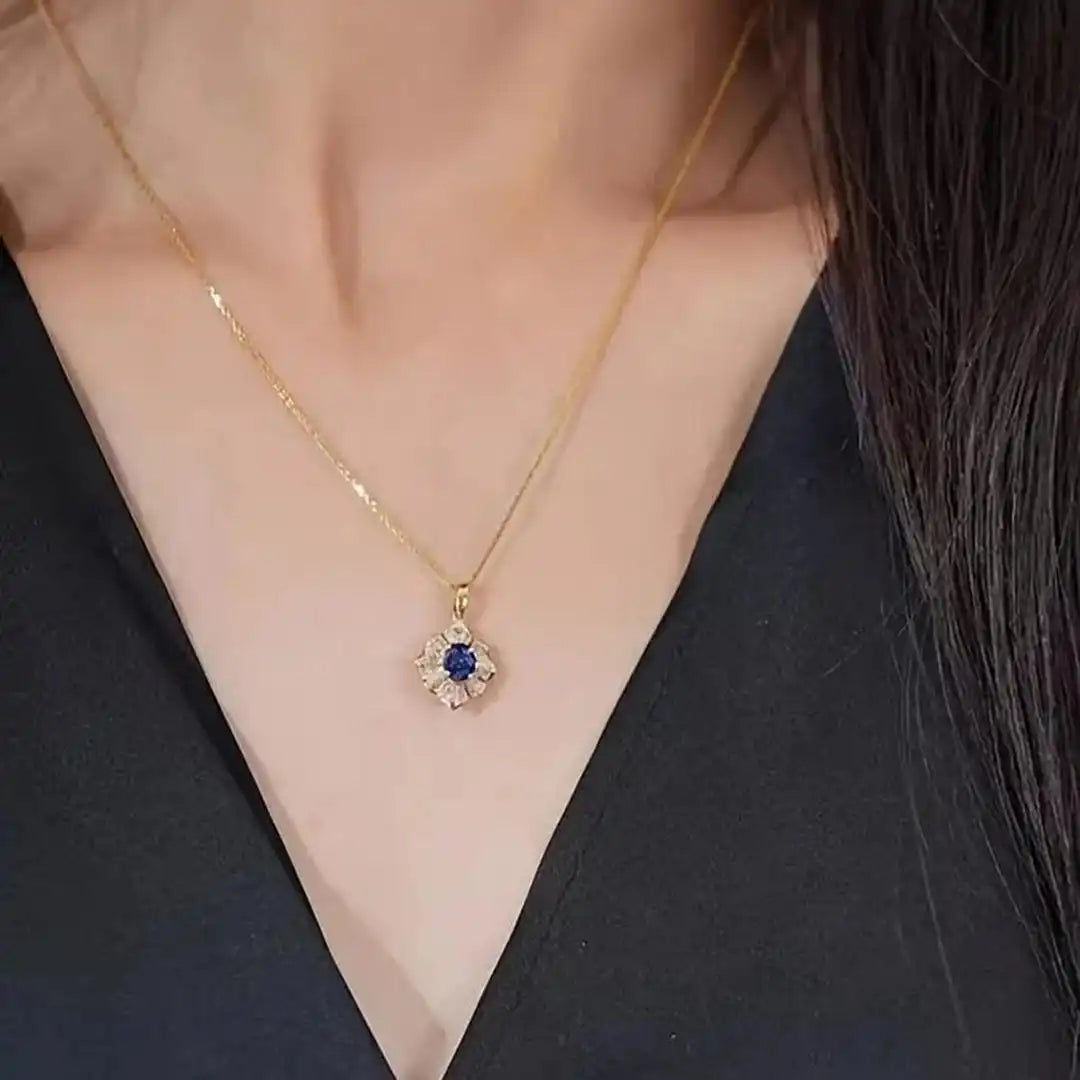 Kavella Noctazure Gold Necklace