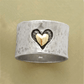 Retro Dual-Tone Silvery Heart Ring