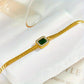 Radiant Golden Emerald Link Bracelet