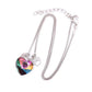 Rainbow Heart Pendant Memorial Necklace