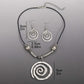 Silver Spiral Design Necklace and Earring Set