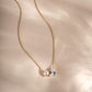 Pearl Teardrop Duo Charm Necklace
