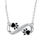 Infinity Paw Print Zirconia Necklace