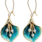 Vintage Blue Lotus Silver Earrings