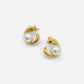 Elegant Gold Swirl Pearl Earrings