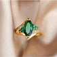 Marquise Emerald Crown Ring