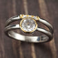Radiant Gold Bezel Inlay Zirconia Ring