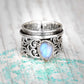 Spinner Teardrop Moonstone Ring