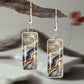 Sophisticated Marble Flow Rectangle Earrings