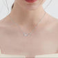 Silver Heart Paw Pendant Necklace