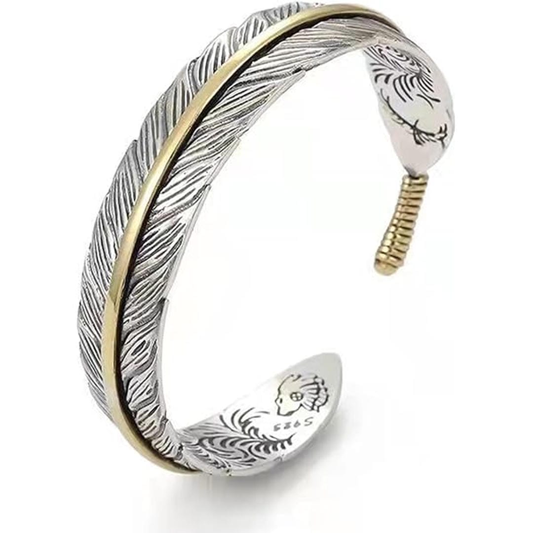 Vintage Feather Cuff Adjustable Bracelet