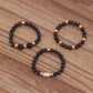 3pcs Set Amethyst Beaded Rings
