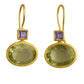 Vintage Green and Gold Crystal Earrings