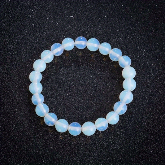 Minimalist Glowing Moonstone Bead Bracelet