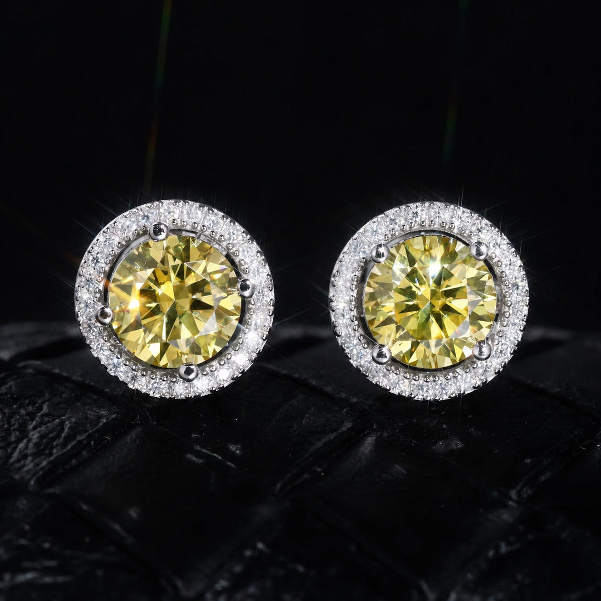 Dazzling Yellow Halo Earrings