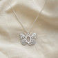 Butterfly Initial Letter Pendant Necklace