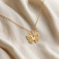 Butterfly Initial Letter Pendant Necklace