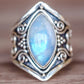 Ornate Marquise Moonstone Statement Ring