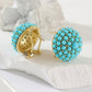 Elite Turquoise Flower Stud Earrings