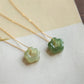 Green Jade Floral Pendant Necklace