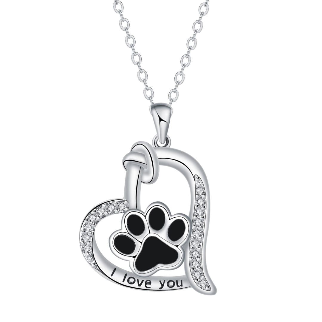 Heartfelt Paw Print Pendant Necklace
