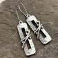 Elongated Silver Rustic Earrings