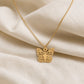 Butterfly Initial Letter Pendant Necklace