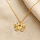 Butterfly Initial Letter Pendant Necklace
