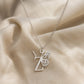 Butterfly Initial Letter Pendant Necklace