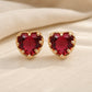 Heart Halo Stud Earrings