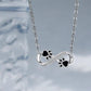 Infinity Paw Print Zirconia Necklace
