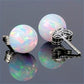 Round Opal Stud Earrings